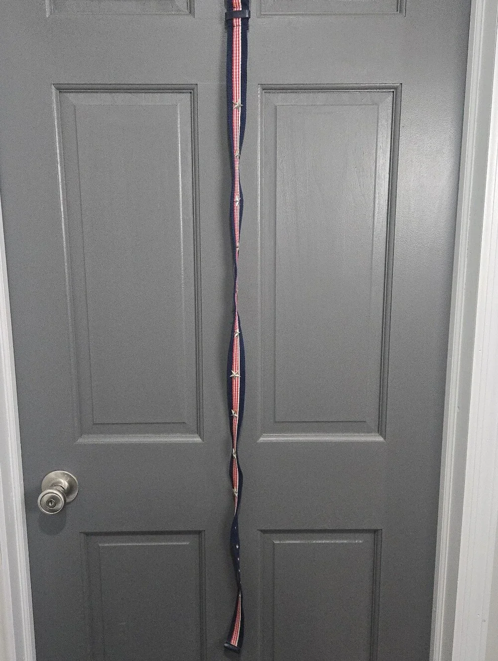 Vintage Red White Blue Belt With Star Studs